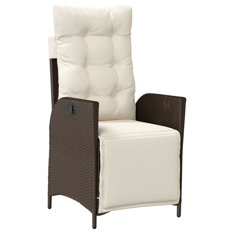 Set mobilier de grădină, 5 piese, cu perne, maro, poliratan