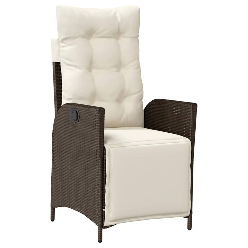 Set mobilier de grădină cu perne, 9 piese, maro, poliratan