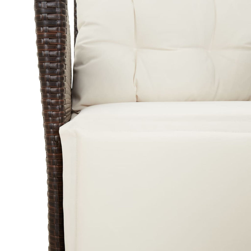 Set mobilier de grădină cu perne, 9 piese, maro, poliratan
