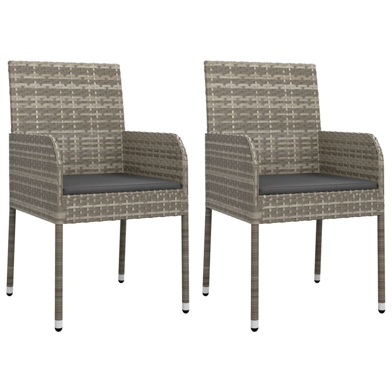Set mobilier de grădină cu perne, 7 piese, gri, poliratan