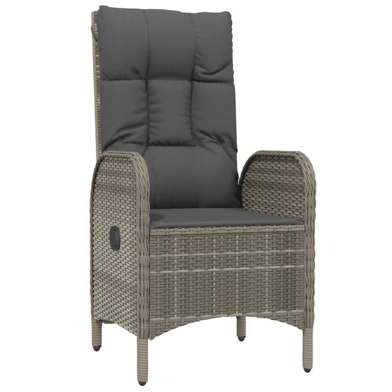 Set mobilier de grădină cu perne, 7 piese, gri, poliratan