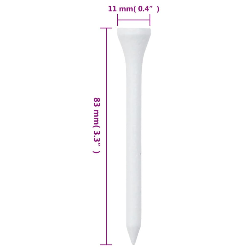 Teuri de golf, 1000 buc., alb, 83 mm, bambus