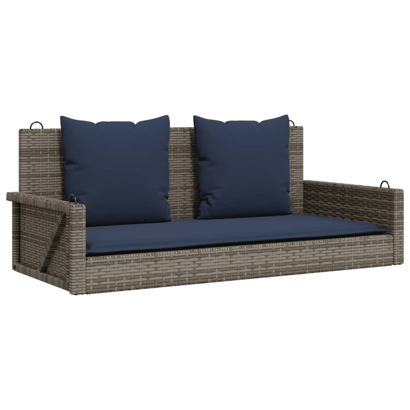 Balansoar cu perne gri 119x56x48 cm, poliratan