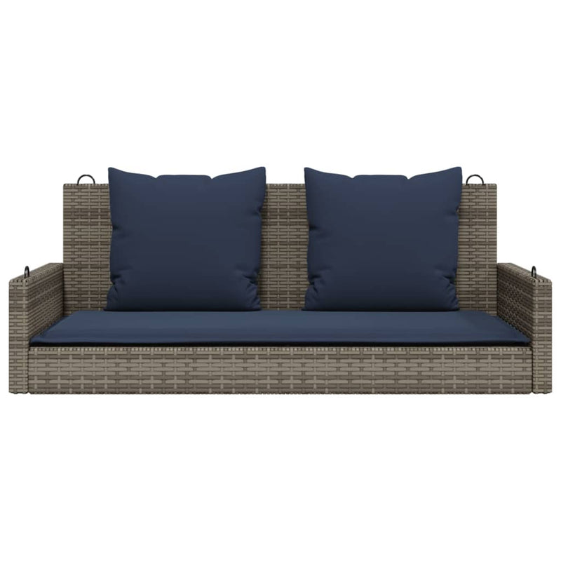 Balansoar cu perne gri 119x56x48 cm, poliratan