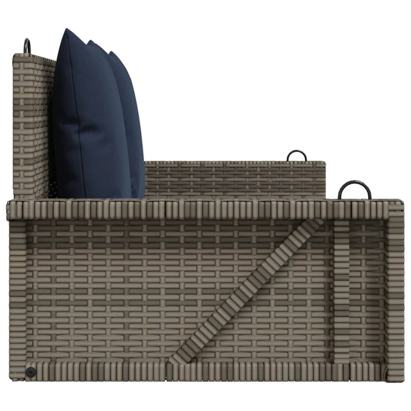 Balansoar cu perne gri 119x56x48 cm, poliratan