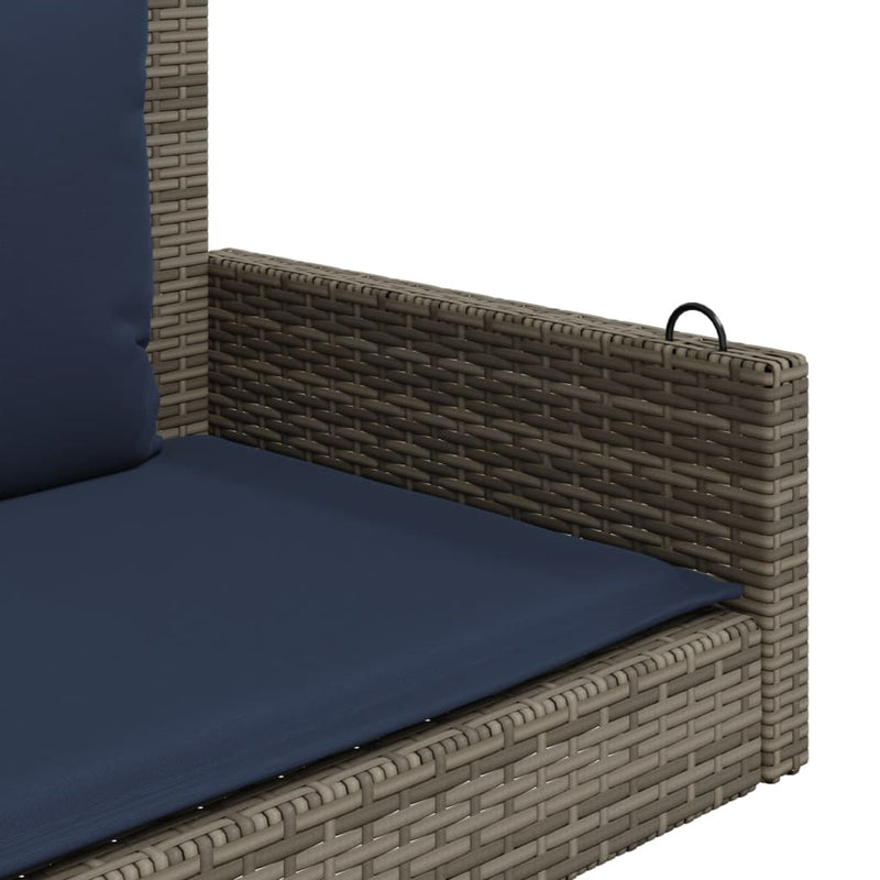 Balansoar cu perne gri 119x56x48 cm, poliratan
