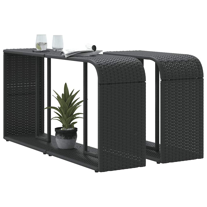 Rafturi de depozitare 2 buc., poliratan negru