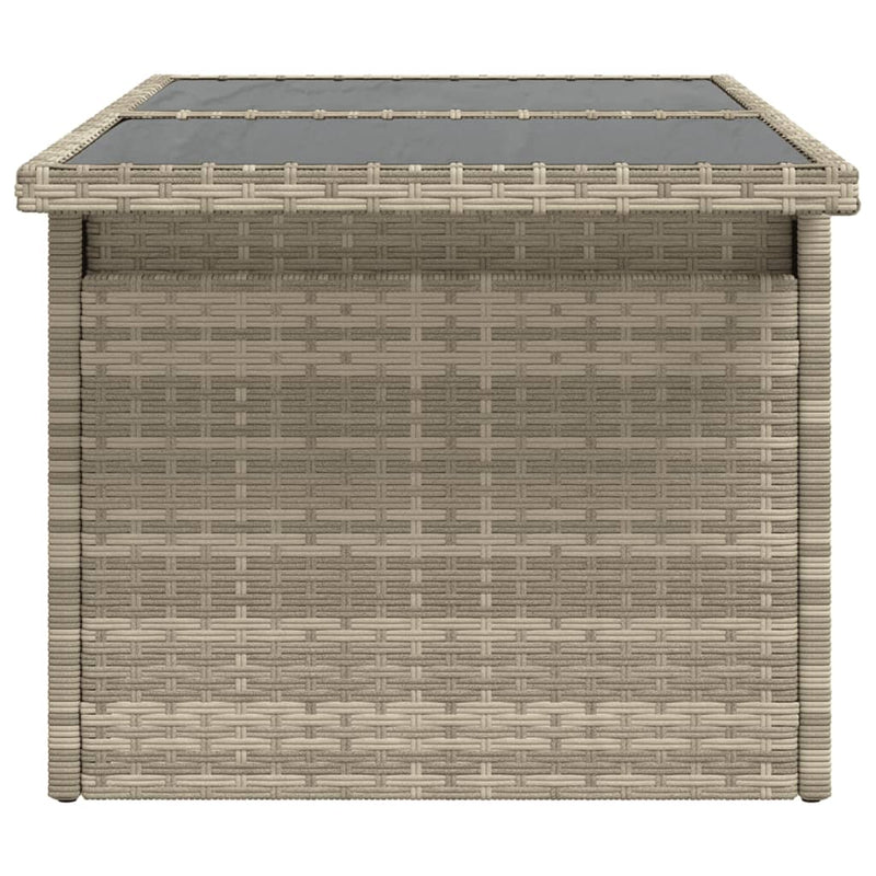 Masă de grădină cu blat din sticlă, gri deschis, 100x55x73 cm