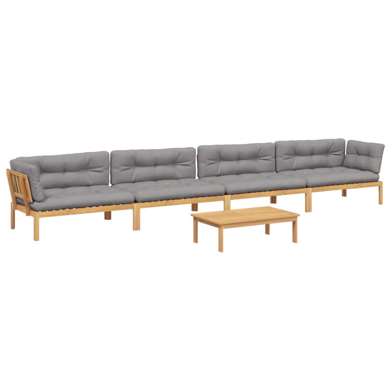 Set canapele de grădină cu perne din paleți 5 piese lemn acacia