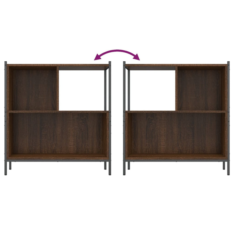 Bibliotecă, stejar maro, 72x28x77,5 cm, lemn prelucrat
