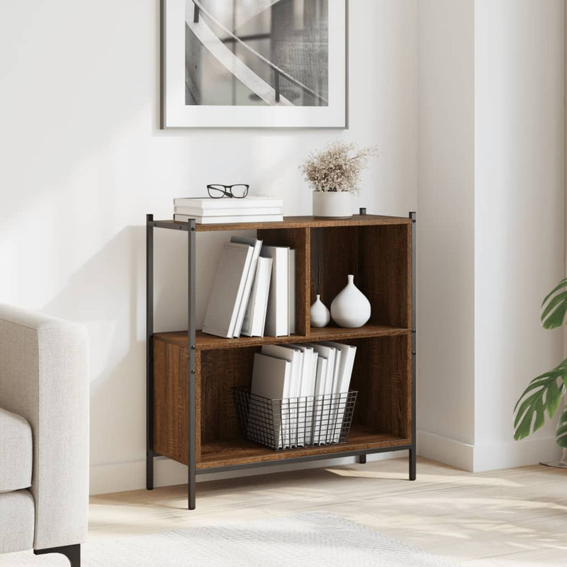 Bibliotecă, stejar maro, 72x28x77,5 cm, lemn prelucrat