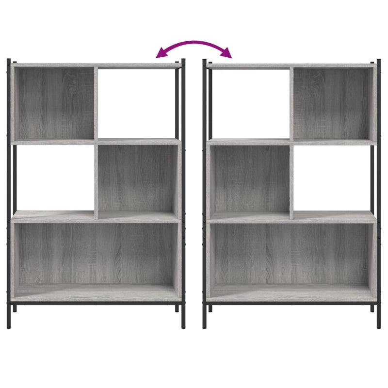 Bibliotecă, gri sonoma, 72x28x109 cm, lemn prelucrat