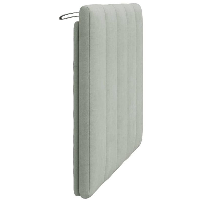 Pernă pentru tăblie de pat Hanko gri deschis, 100 cm, catifea