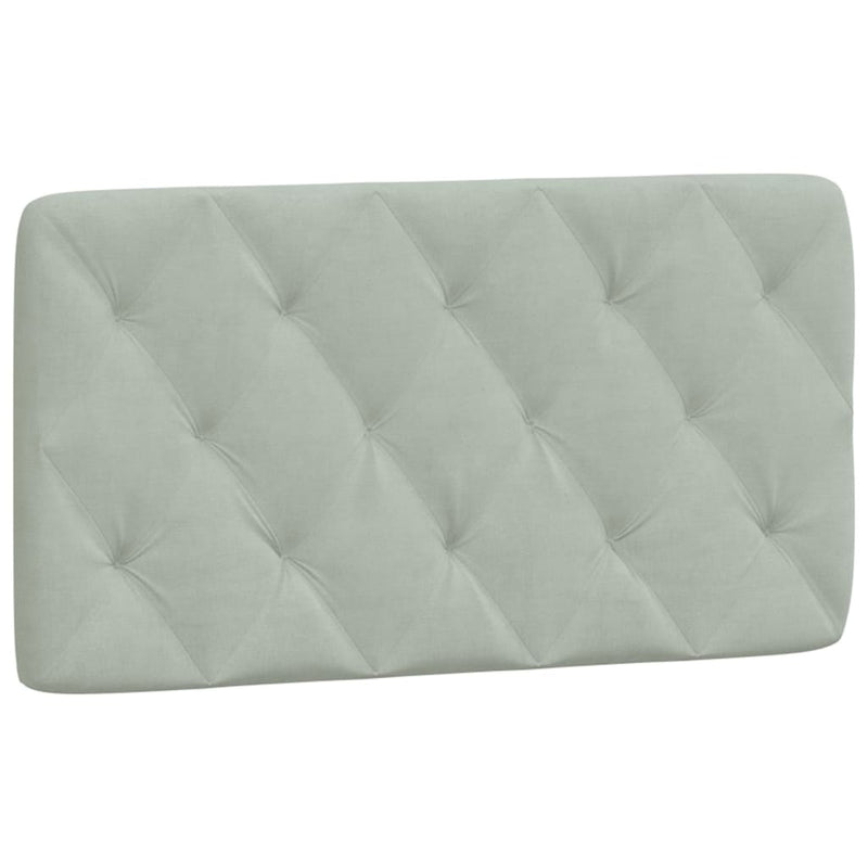 Pernă pentru tăblie de pat gri deschis, 100 cm, catifea
