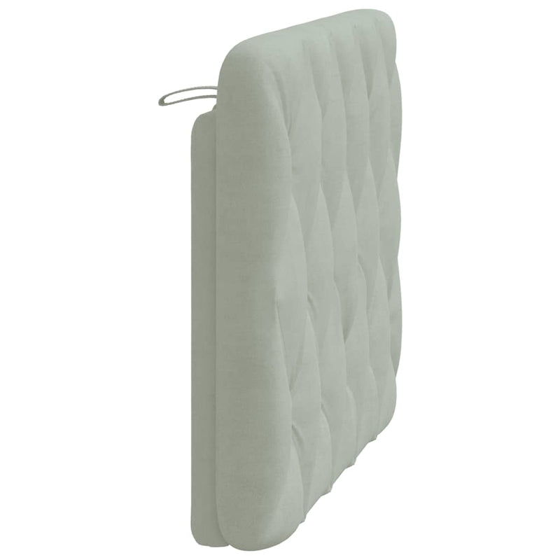 Pernă pentru tăblie de pat gri deschis, 100 cm, catifea