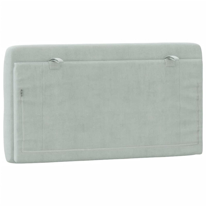 Pernă pentru tăblie de pat gri deschis, 100 cm, catifea