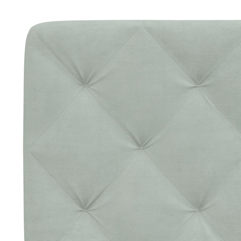 Pernă pentru tăblie de pat gri deschis, 100 cm, catifea