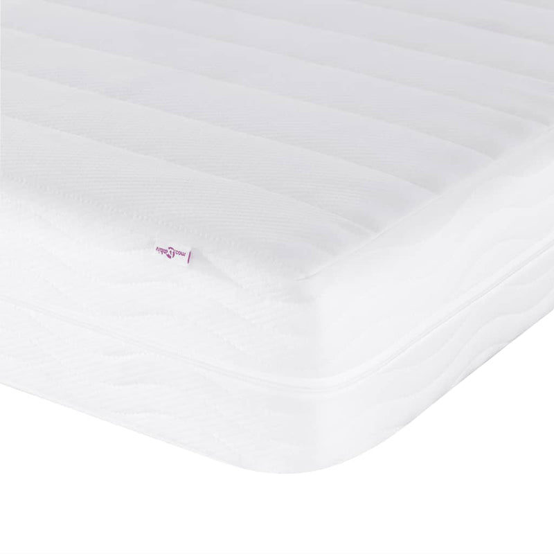 Pat cu saltea, Dover, maro închis, 90x200 cm, textil