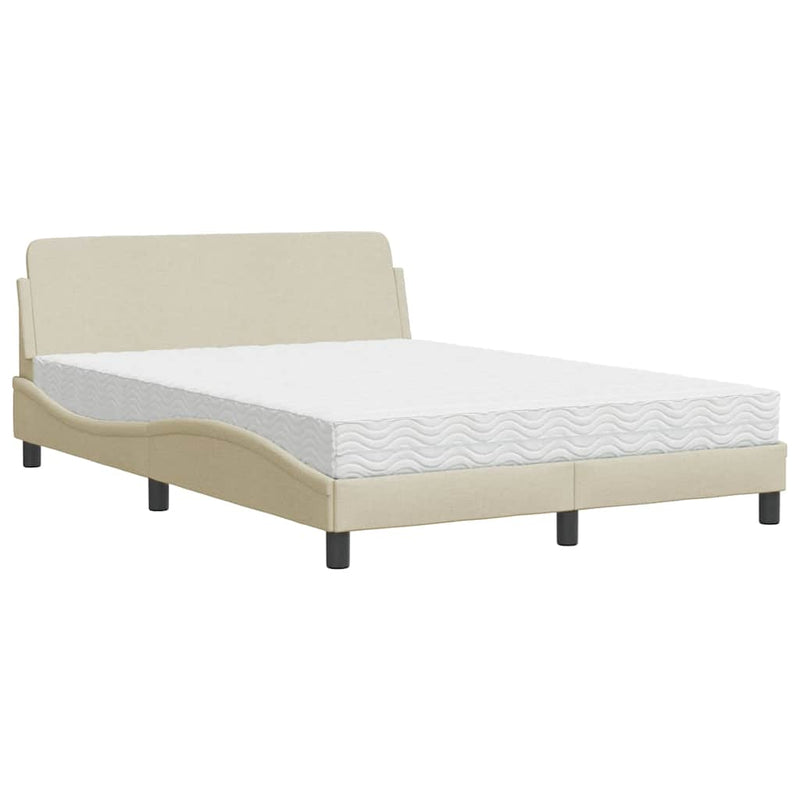 Pat cu saltea, Dover, crem, 120x200 cm, textil