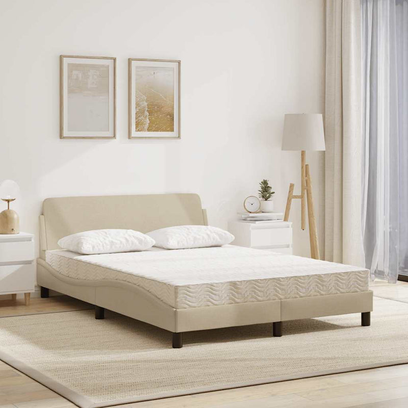 Pat cu saltea, Dover, crem, 120x200 cm, textil