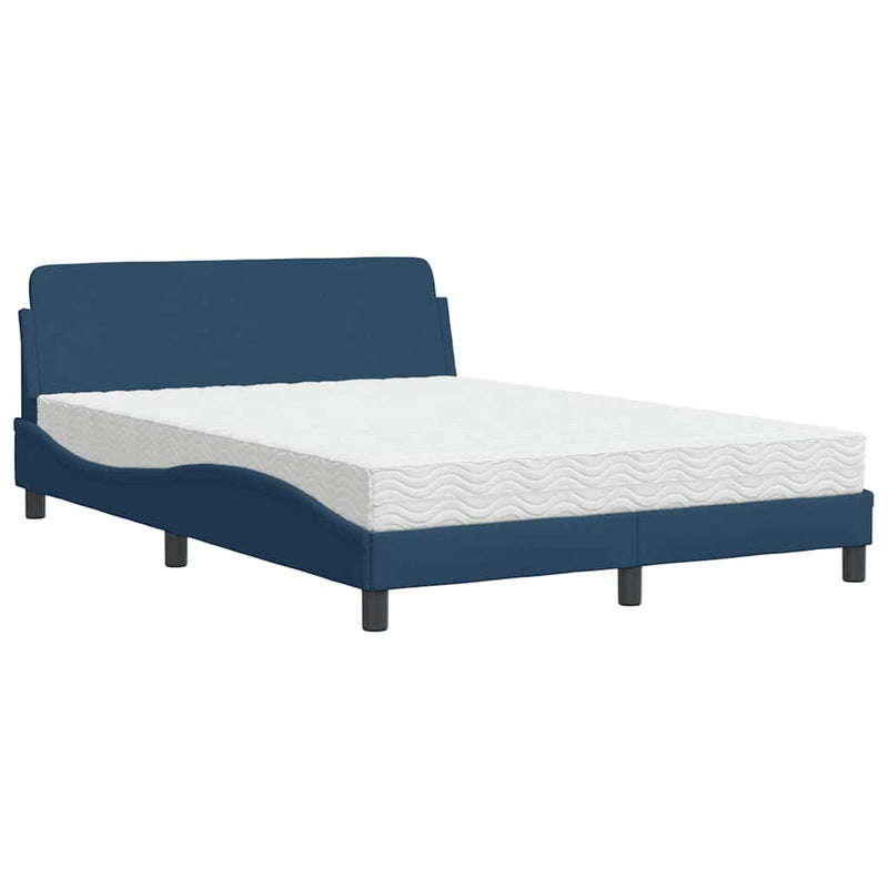 Pat cu saltea, Dover, albastru, 140x200cm, material textil