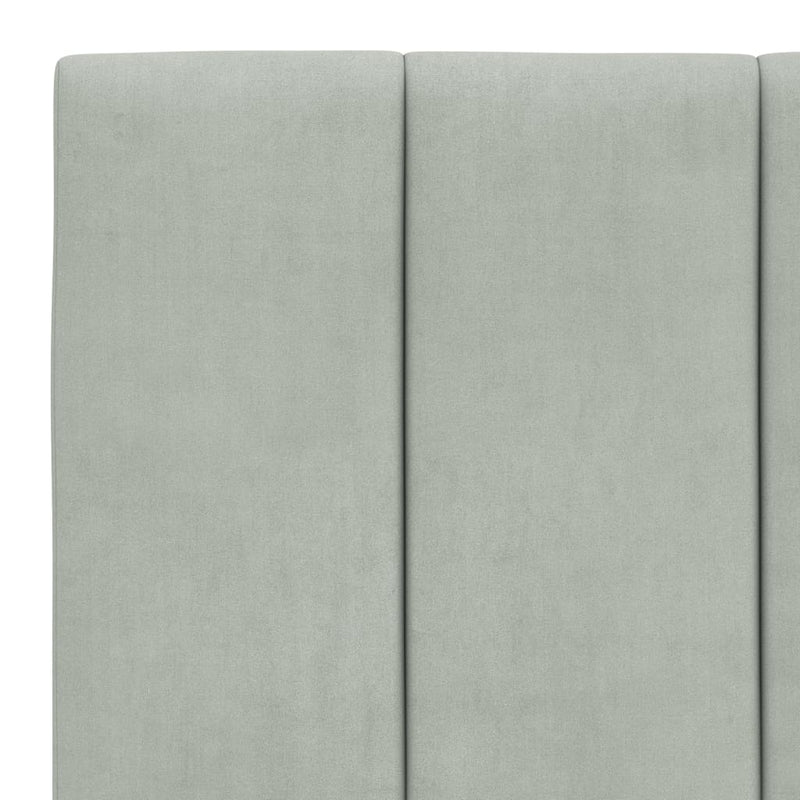 Pat cu saltea, Hanko, gri deschis, 100x200 cm, catifea