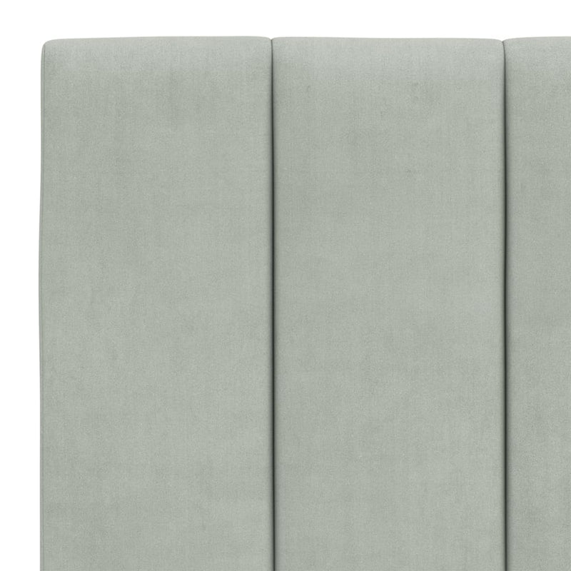 Pat cu saltea, Hanko, gri deschis, 140x200 cm, catifea