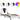 Cadru de pat Viana cu LED fără saltea alb/negru 90x190 cm