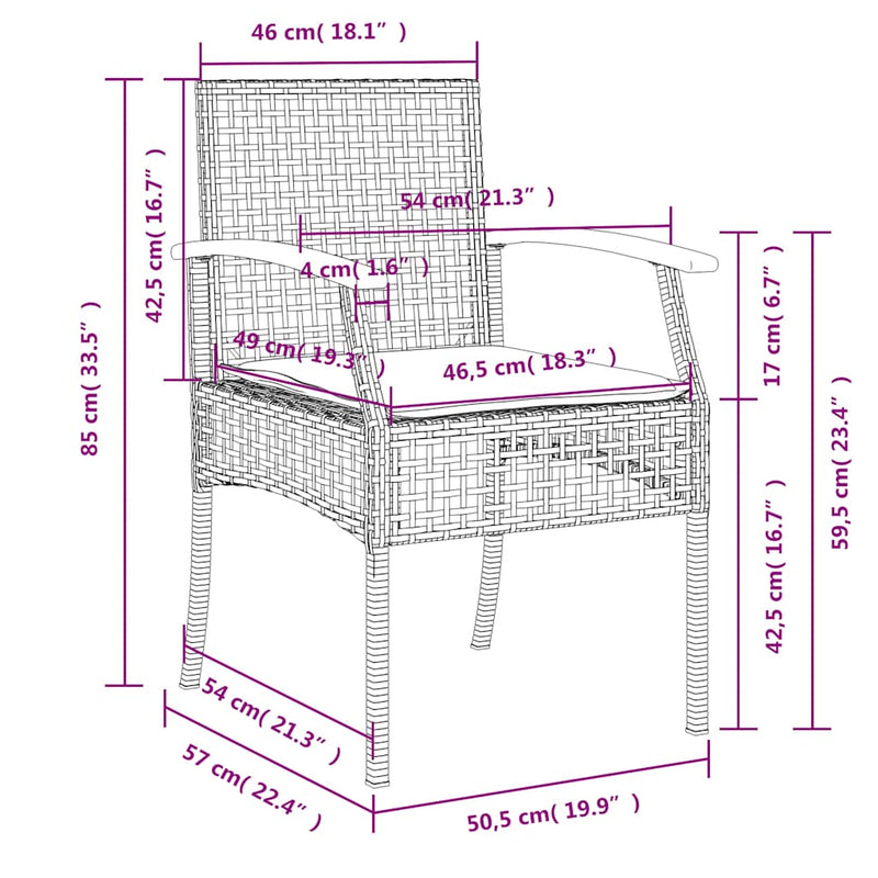 Set mobilier de grădină cu perne, 5 piese, gri, poliratan