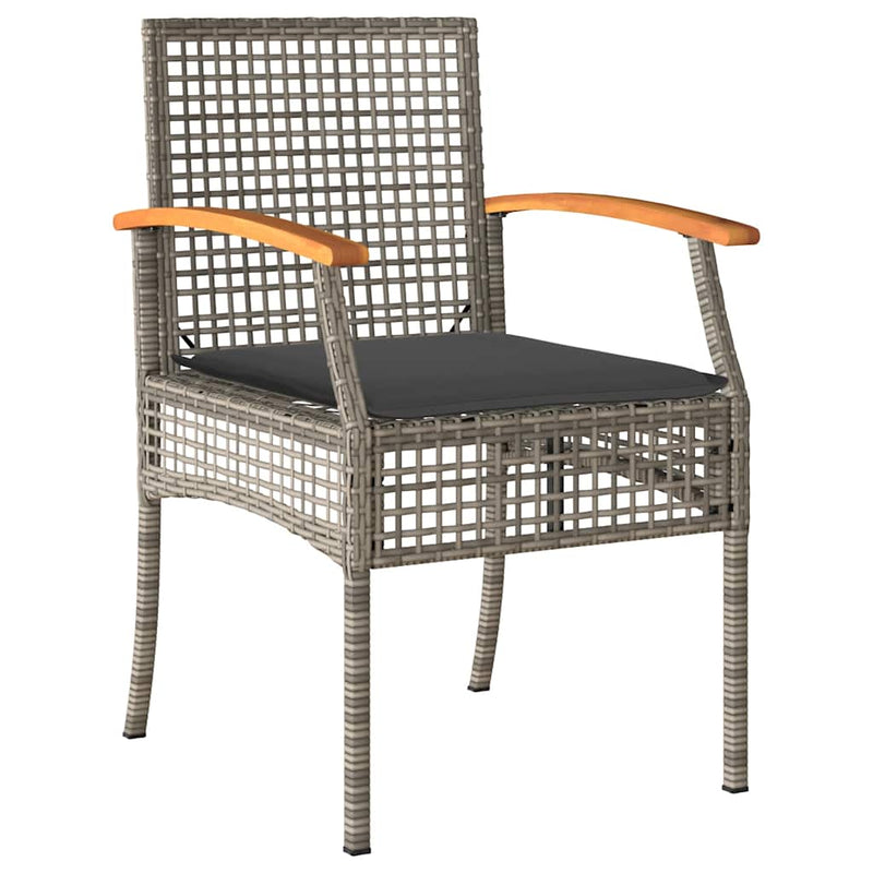 Set mobilier de grădină cu perne, 7 piese, gri, poliratan
