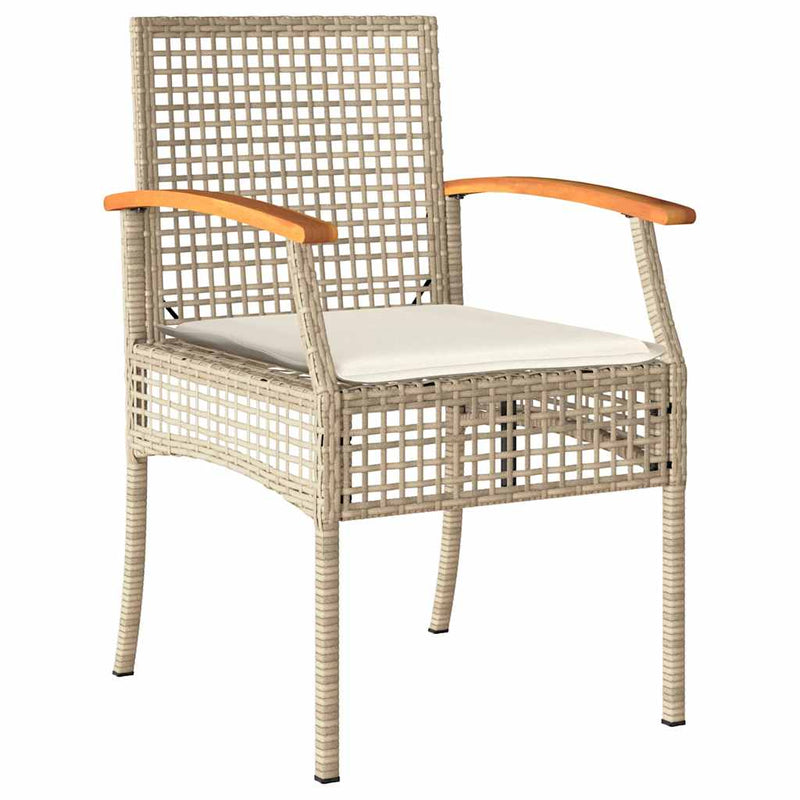 Set canapele de grădină, 4 piese, cu perne, bej, poliratan