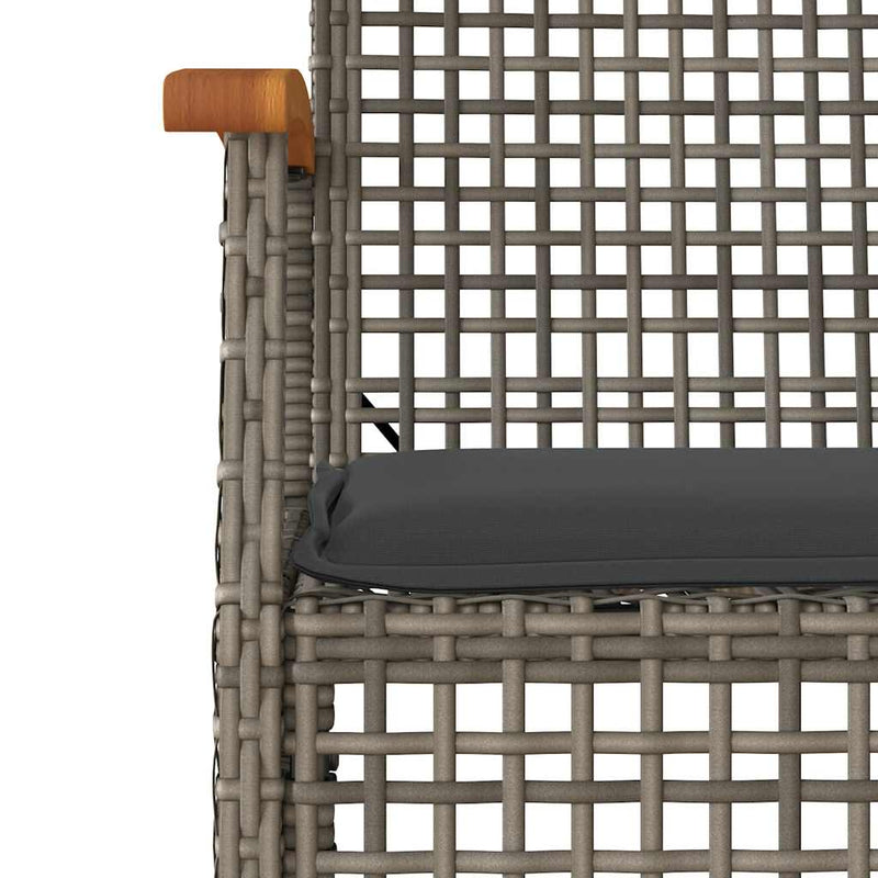 Set mobilier de grădină cu perne, 7 piese, gri, poliratan