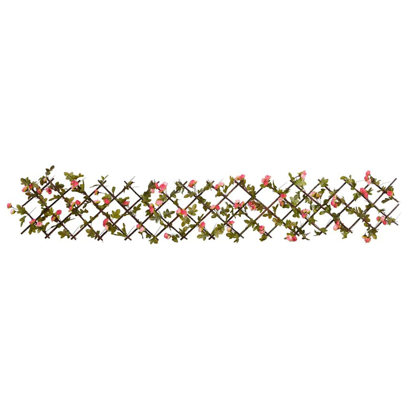 Spalier cu iederă artificială extensibil, roz închis, 180x30 cm