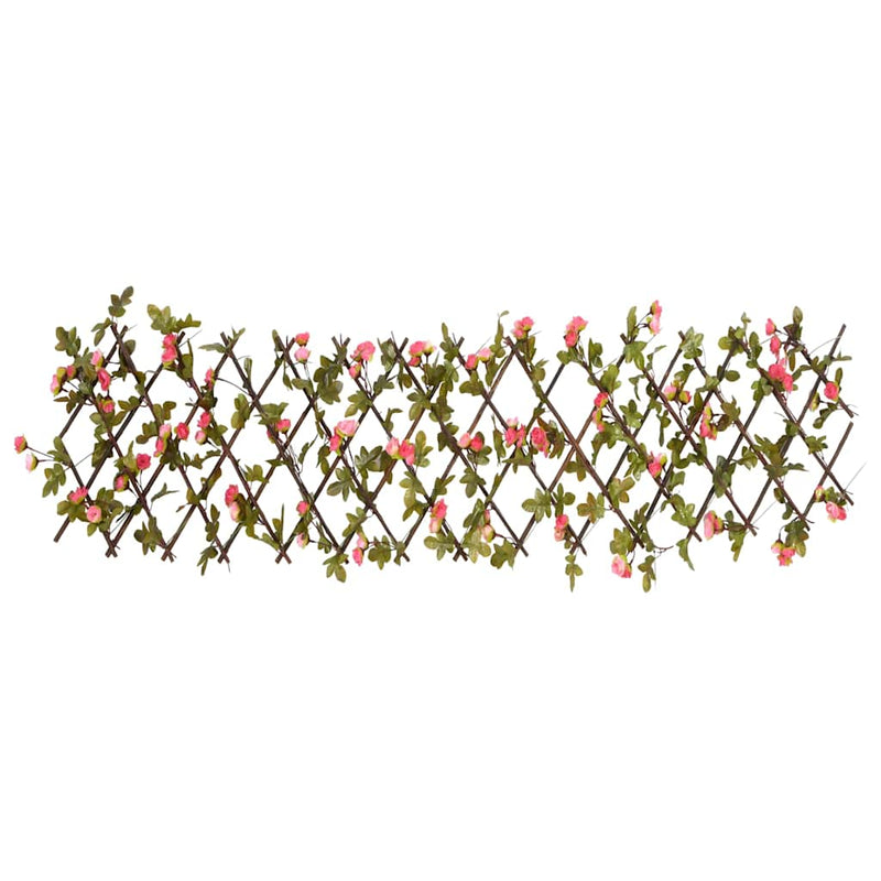 Spalier cu iederă artificială extensibil, 5 buc. roz 180x30 cm