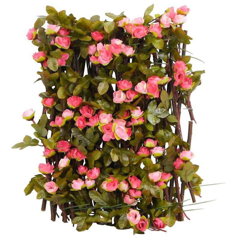Spalier cu iederă artificială extensibil, 5 buc. roz 180x30 cm