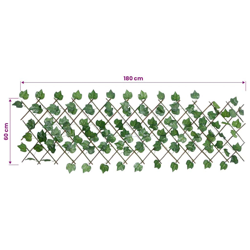 Spalier frunze struguri artificiale extensibil, verde 180x60 cm