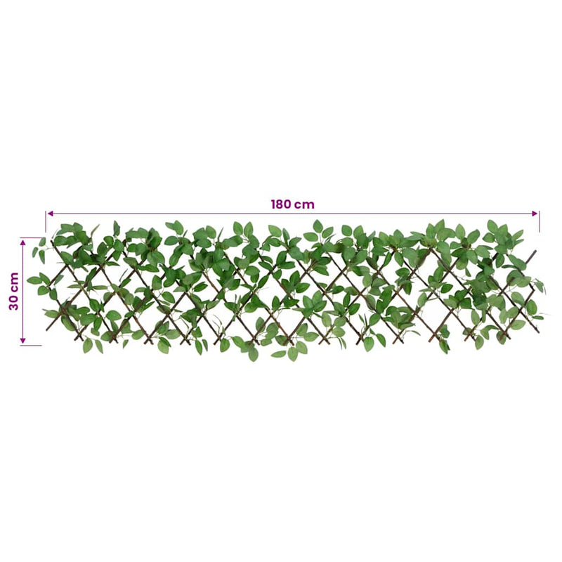 Spalier cu iederă artificială, extensibil, verde, 180x30 cm