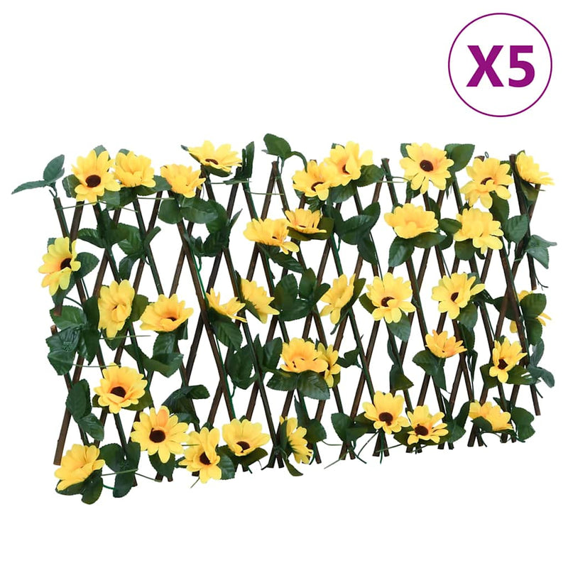 Spalier iederă artificială extensibil, 5 buc. galben, 180x30 cm