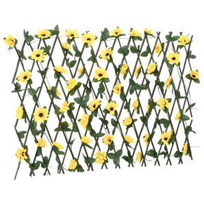 Spalier cu iederă artificială, extensibil, galben, 180x60 cm