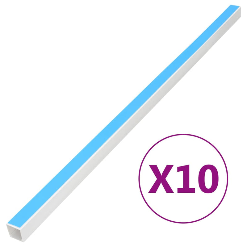 Șine de cabluri autoadezive, 30x15 mm, 10 m, PVC