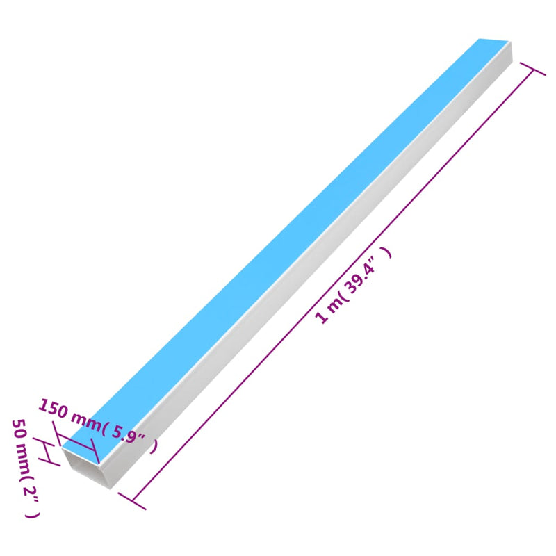 Șine de cabluri autoadezive, 150x50 mm, 10 m, PVC