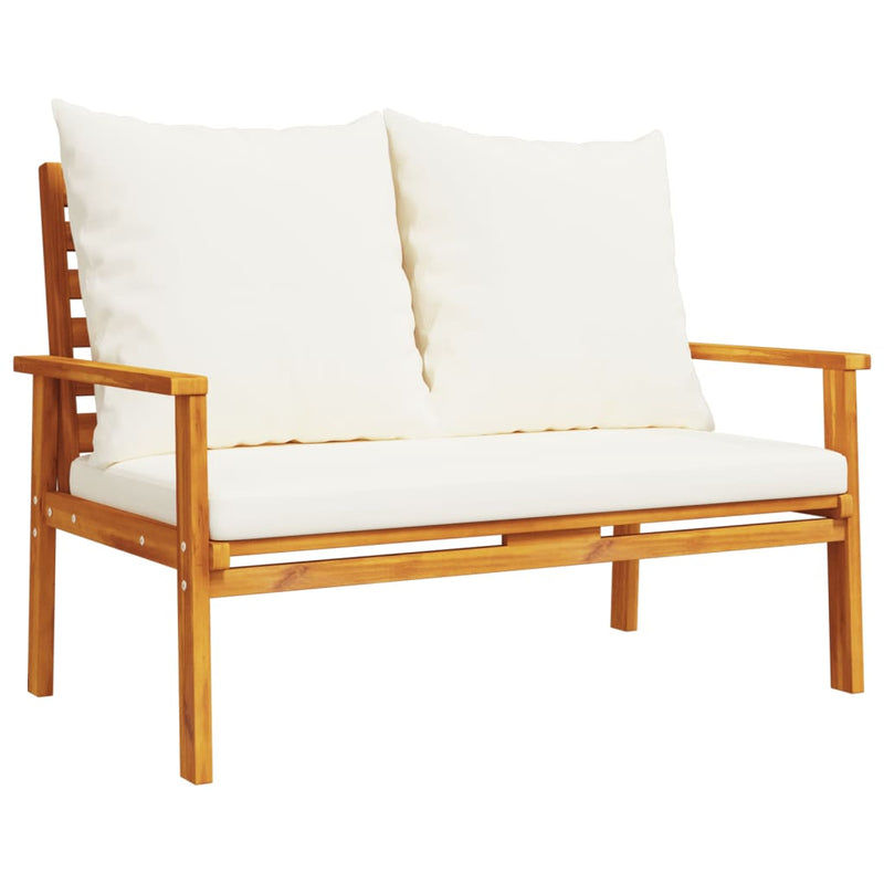 Set mobilier de grădină cu perne, 3 piese, lemn masiv acacia