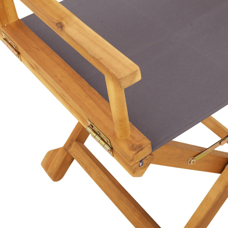 Scaune pliante din material textil gri închis, format din 4 piese