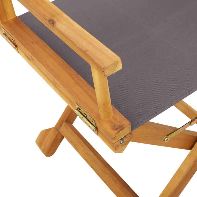 Scaune pliante din material textil gri închis, format din 6 piese
