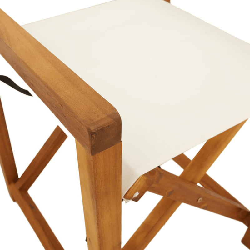 Scaune pliante din material textil alb-crem, 6 piese