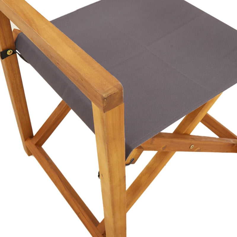 Scaune pliante din material textil gri închis, format din 8 piese