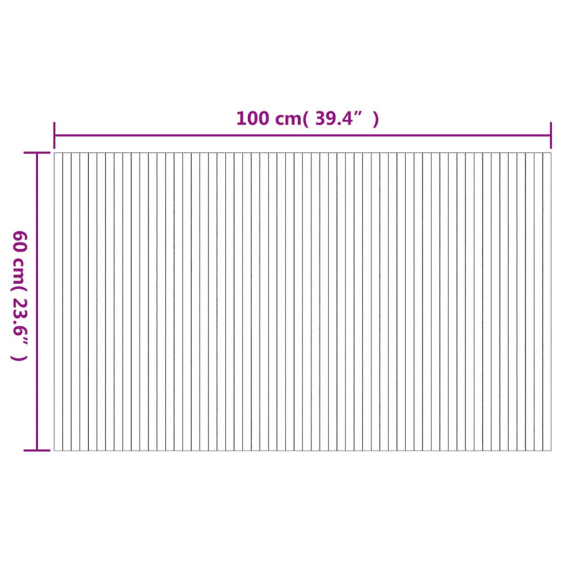 Covor dreptunghiular, gri, 60x100 cm, bambus