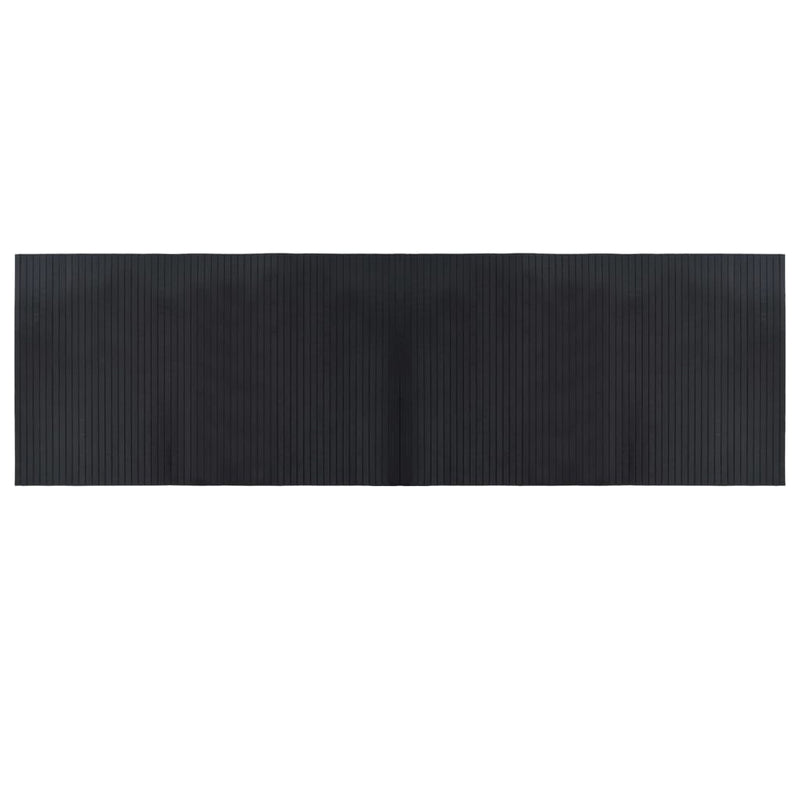 Covor dreptunghiular, negru, 60x200 cm, bambus