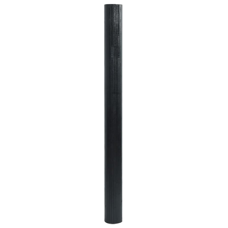 Covor dreptunghiular, negru, 60x200 cm, bambus