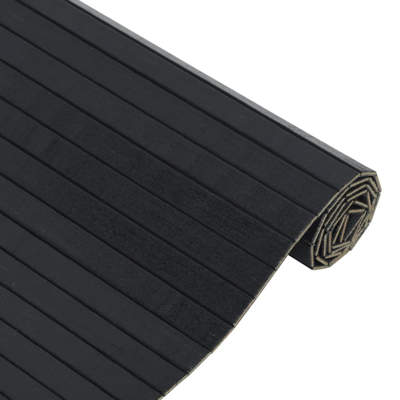 Covor dreptunghiular, negru, 60x200 cm, bambus